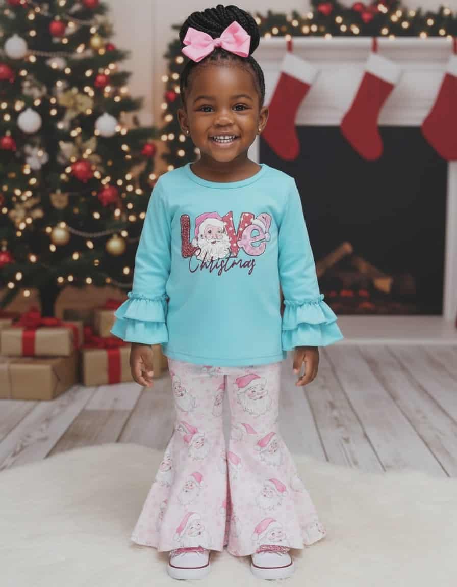 Dreamy Christmas Love Bell Bottom outfit