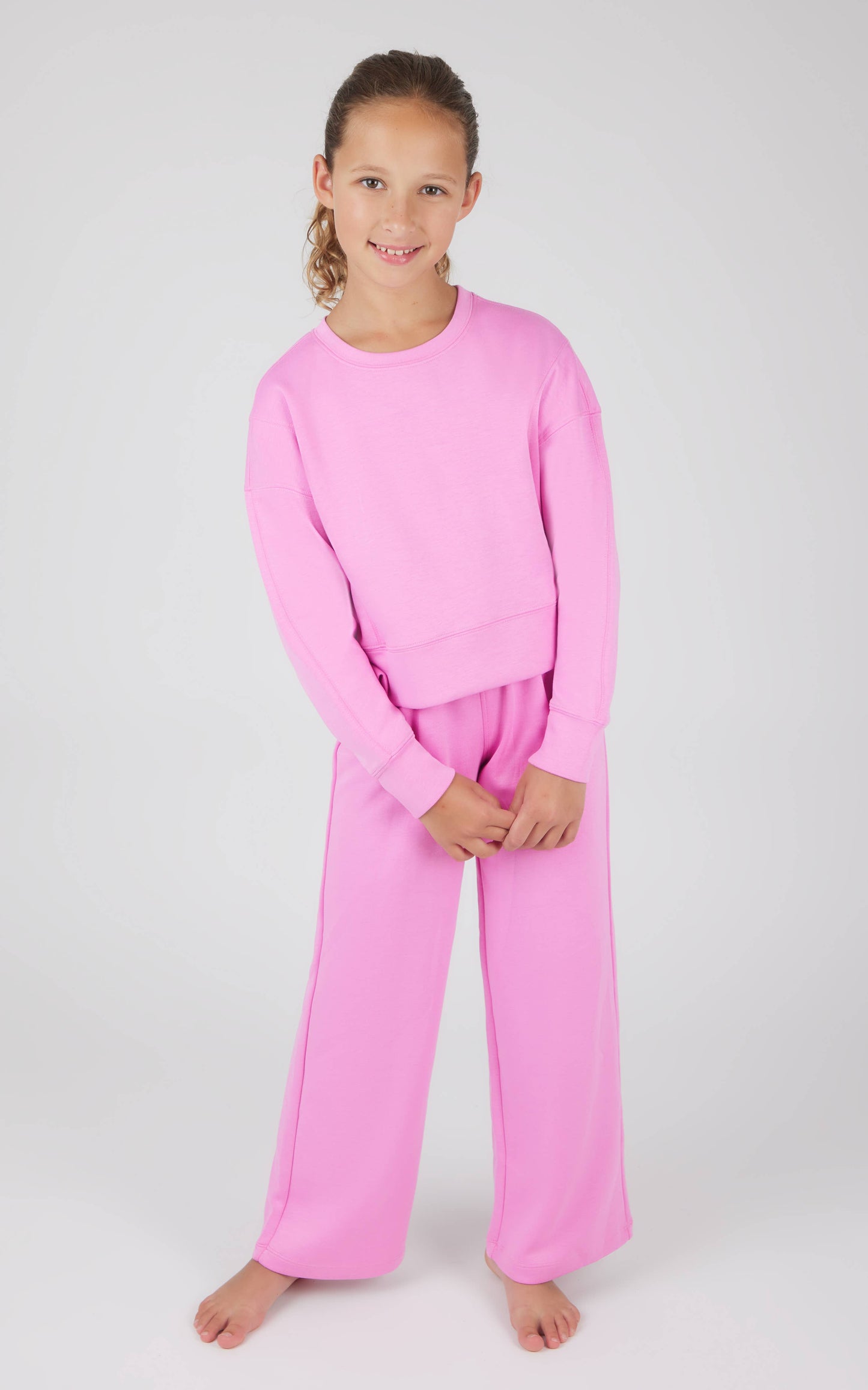 Girls Everyday Scuba Side Slit Pullover and Pant - Set