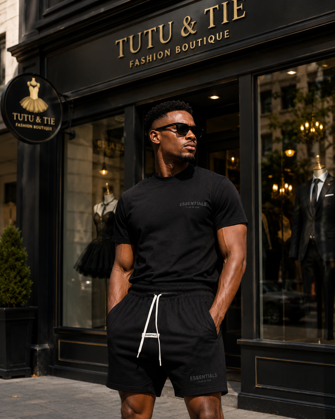 Men Essentials Jersey Neck T-Shirt With Shirts