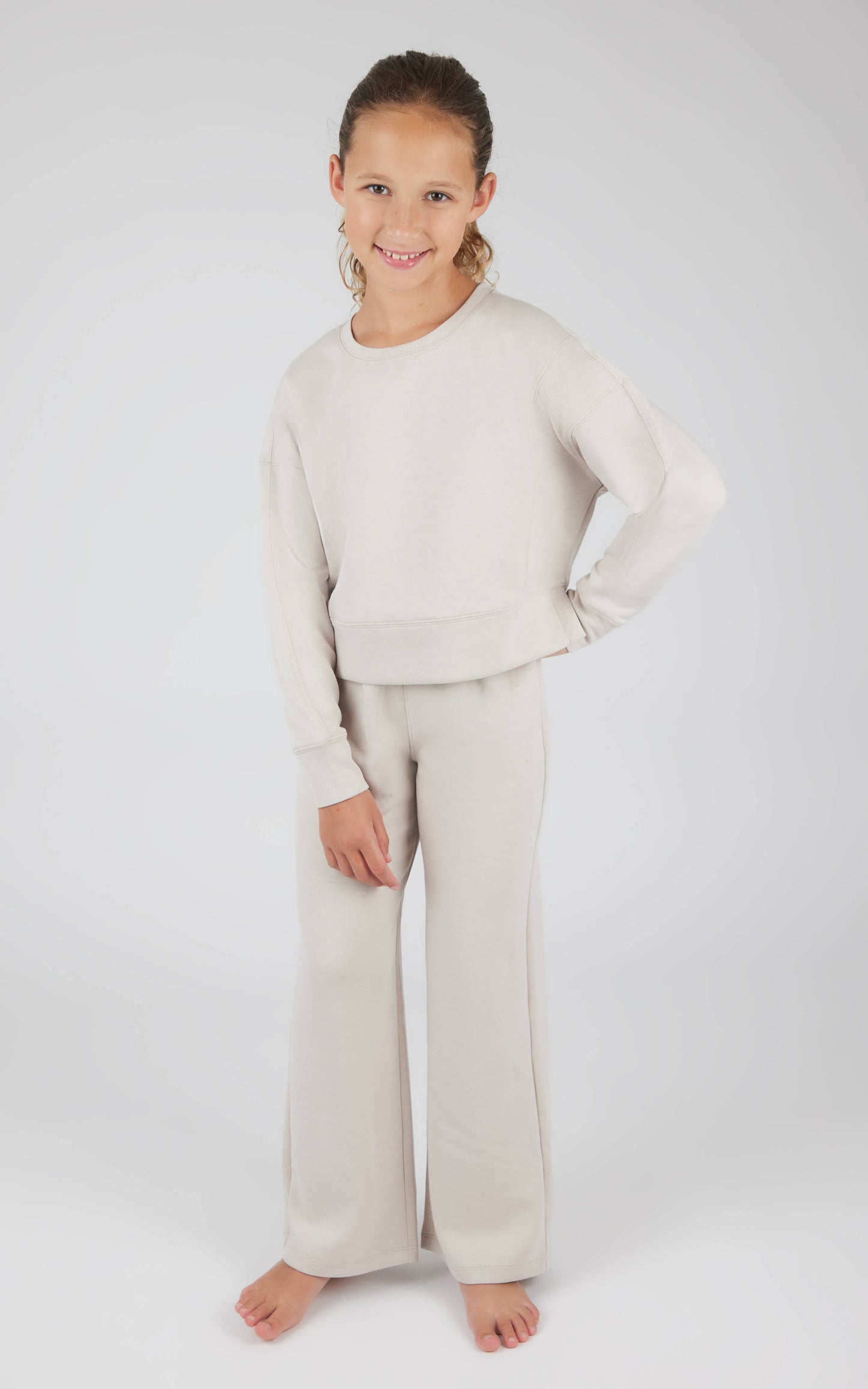 Girls Everyday Scuba Side Slit Pullover and Pant - Set