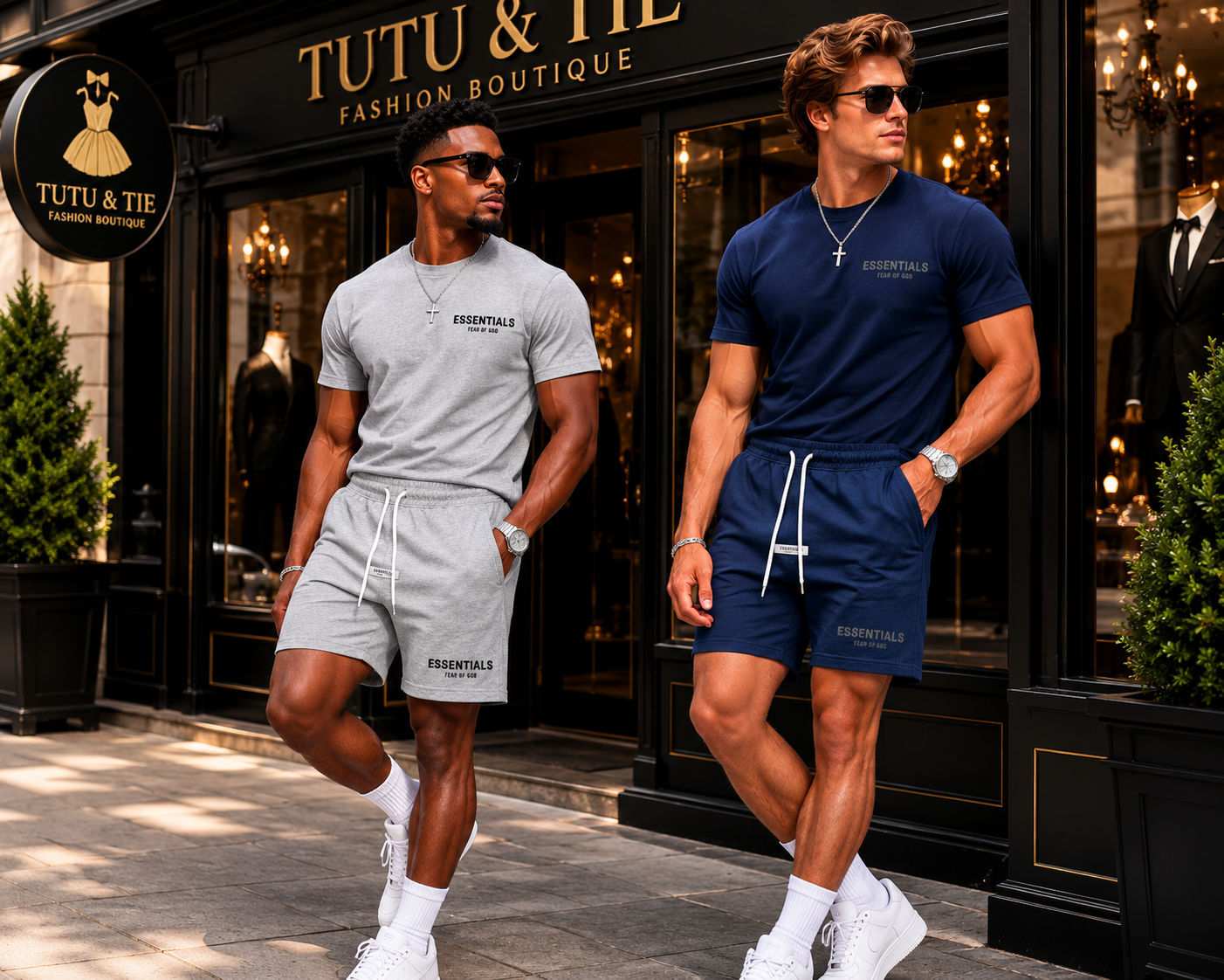 Men Essentials Jersey Neck T-Shirt With Shirts