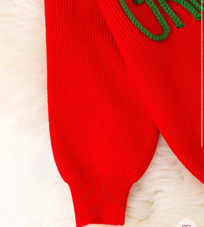 “The Holiday Red Character Knitted Sweater “