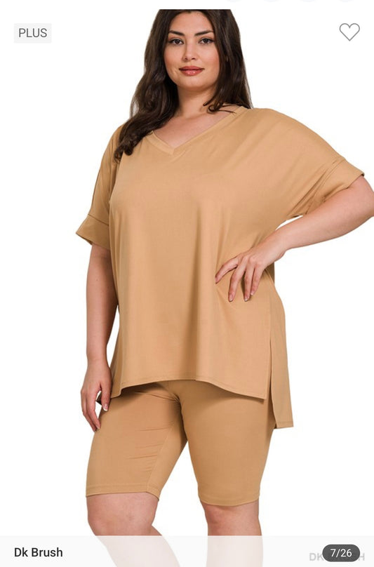 Biker Short Loungewear Sets ( Plus)