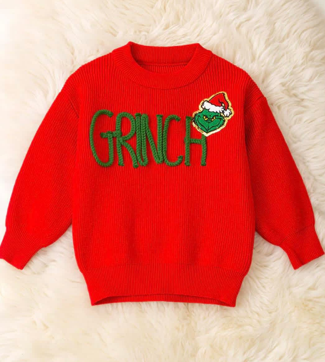 “The Holiday Red Character Knitted Sweater “