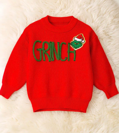 “The Holiday Red Character Knitted Sweater “