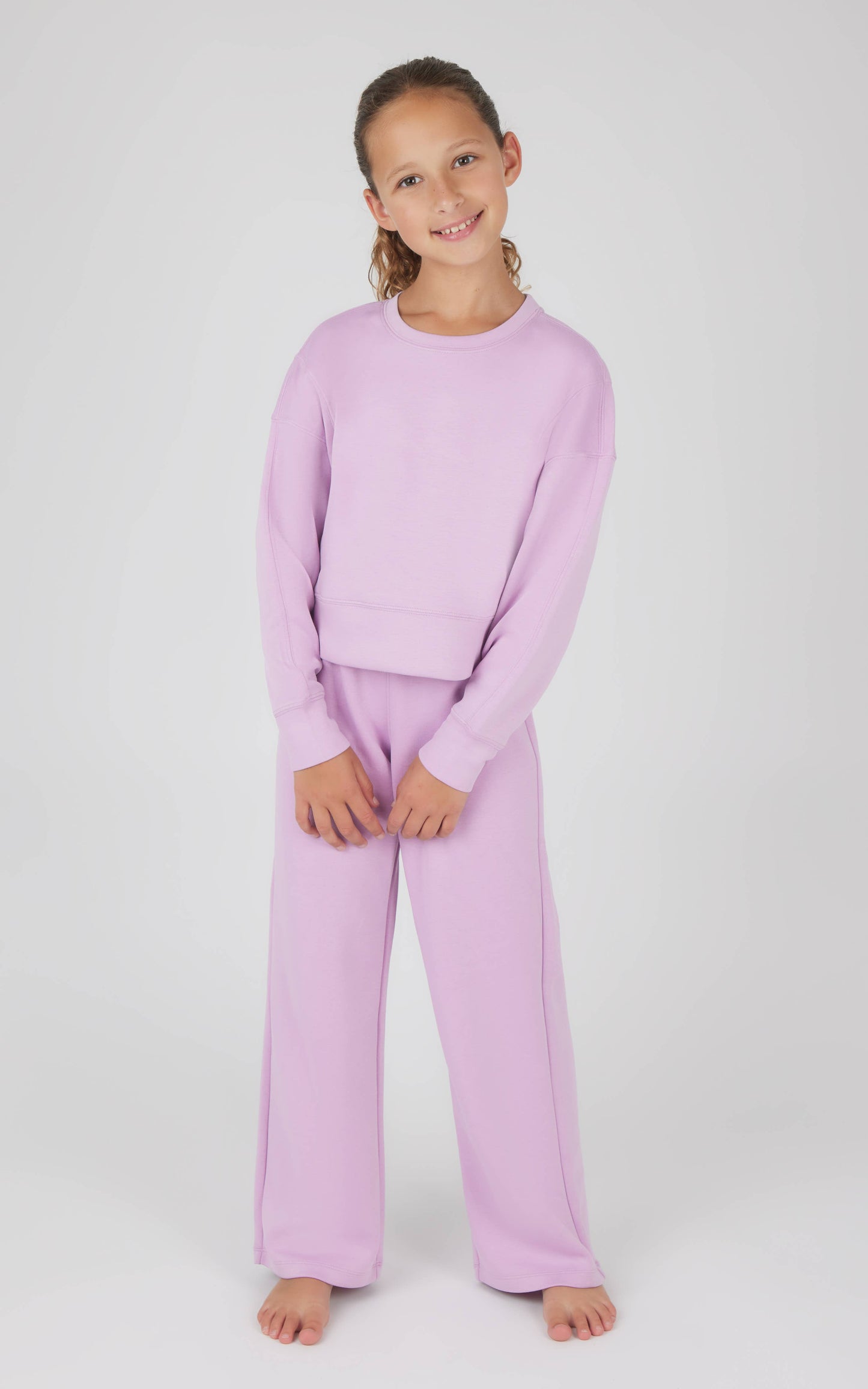 Girls Everyday Scuba Side Slit Pullover and Pant - Set