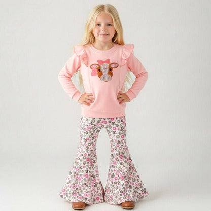 Pretty in Pink Cow Bell Bottom Set
