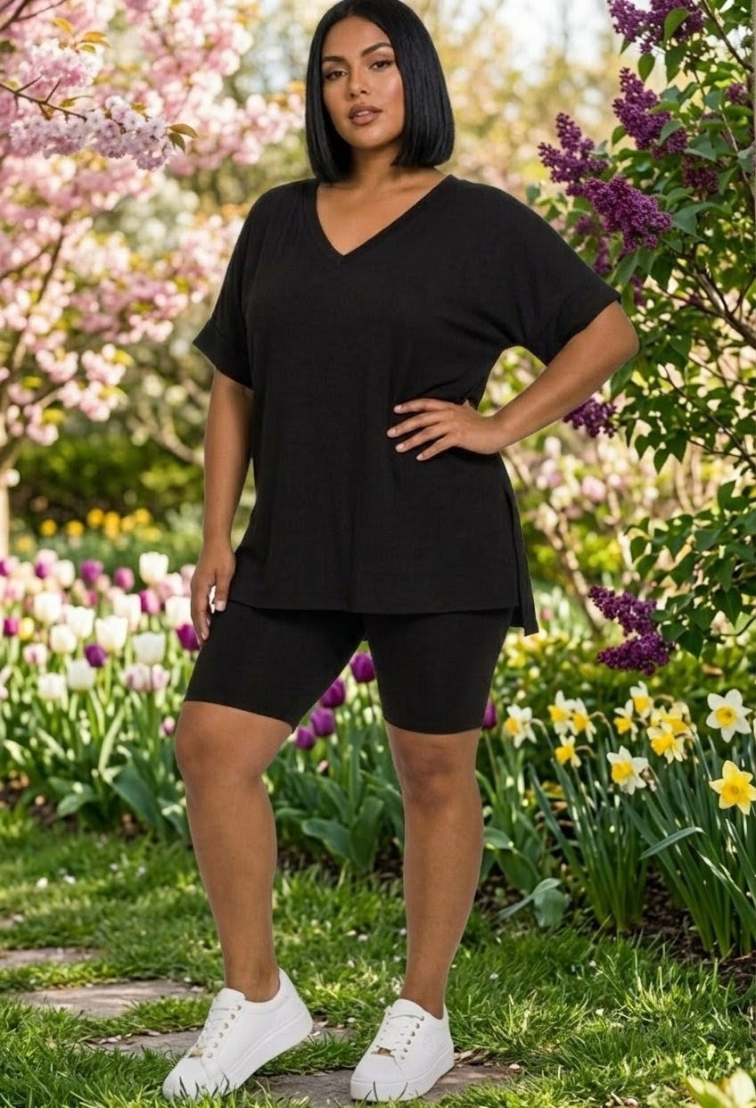 “Loyalty”Plus Size Biker Shorts
