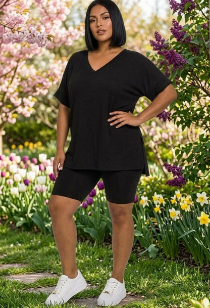 “Loyalty”Plus Size Biker Shorts
