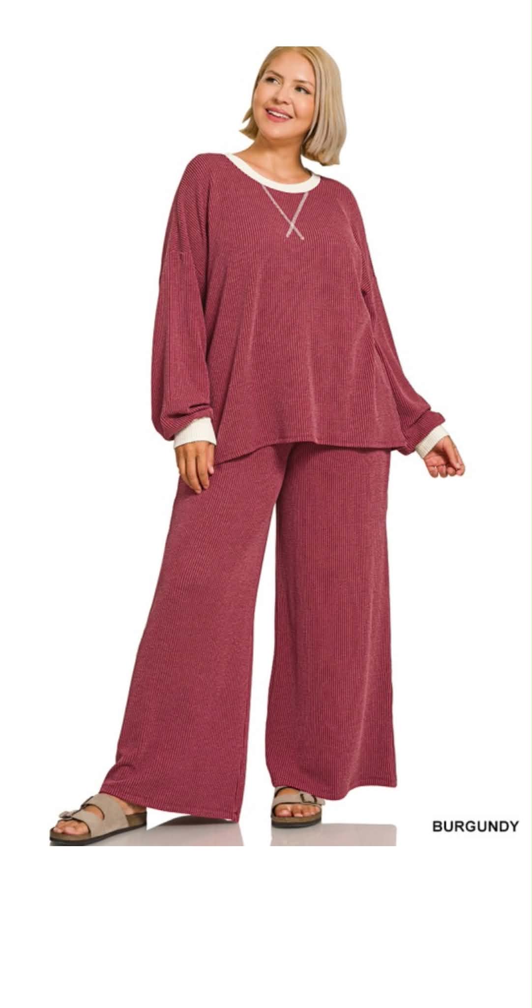 Cozy & Curvy Ribbed Two-Piece Set