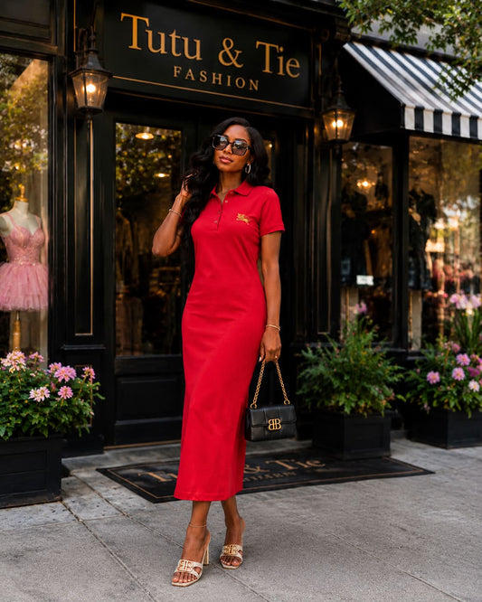 Polo style BB Long Dress in three different colors